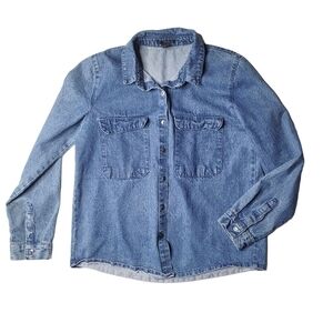 F21 Denim Button Up Shirt Medium